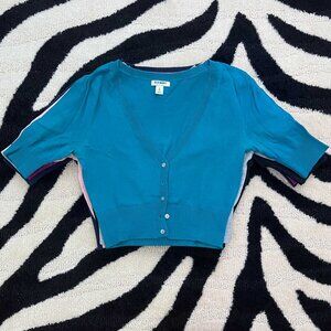 Old Navy TEAL Lightweight Cropped Cardigan